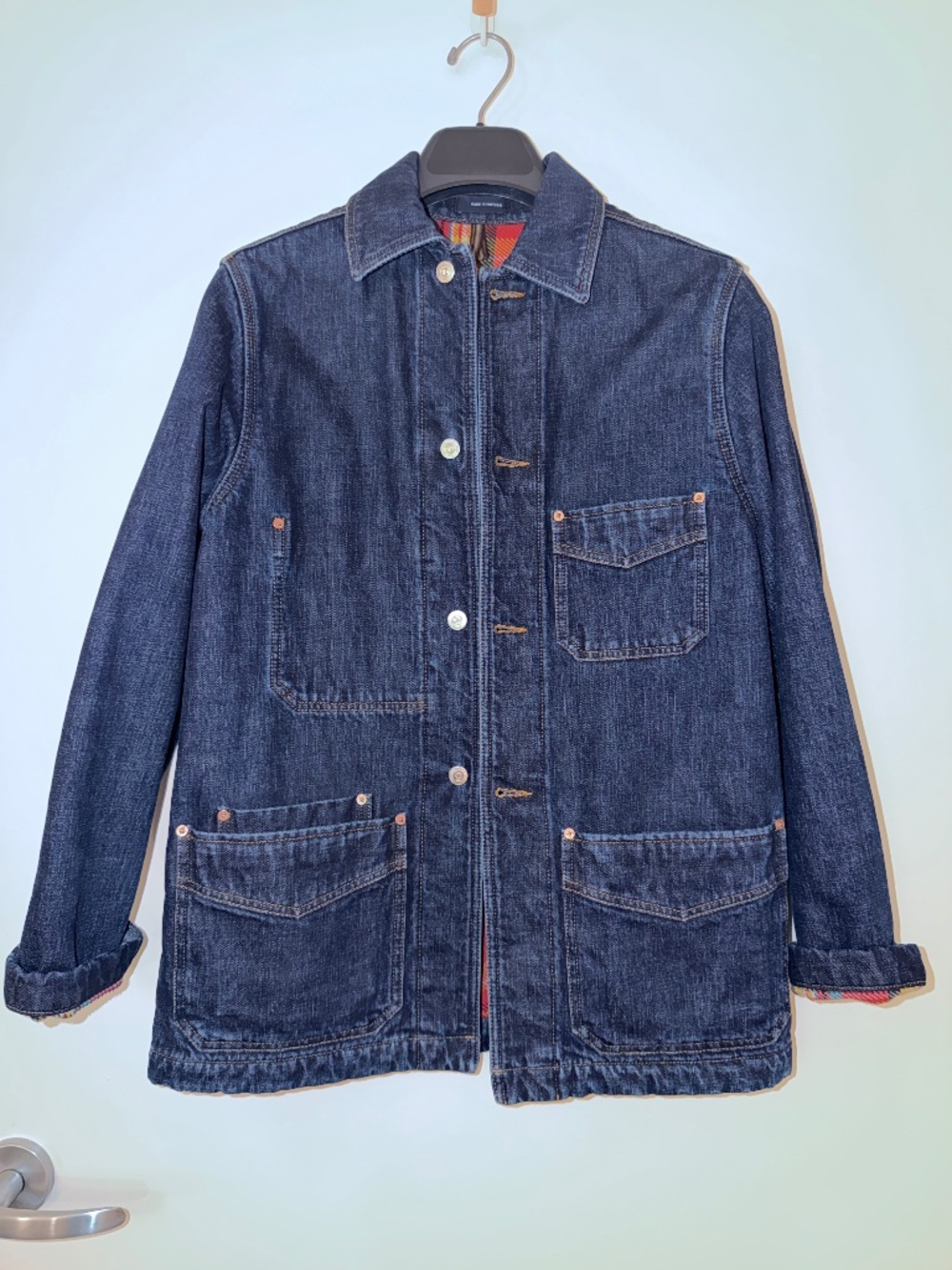 Drake's Fleece Lined Denim Chore Coat